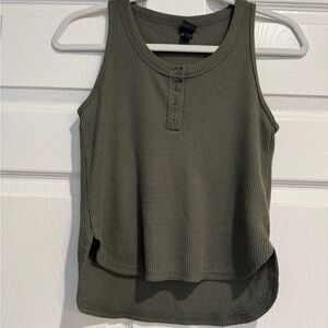 Wild Fable Dark Green Ribbed Tank Top